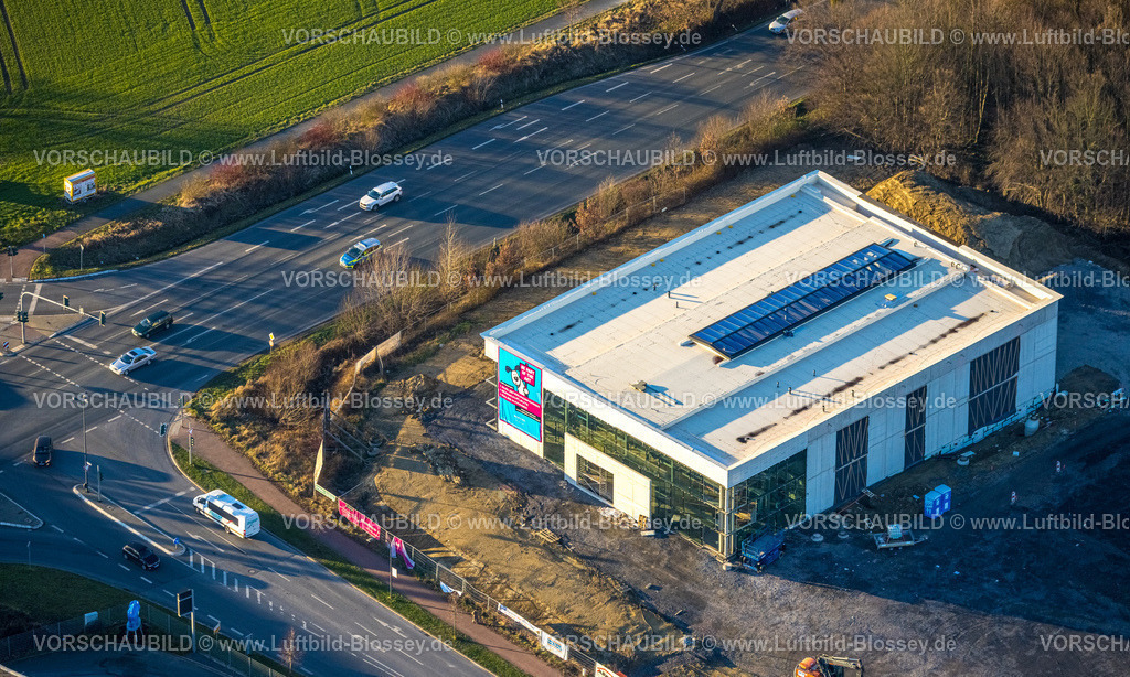 Hamm230206397 | Luftbild, Baugebiet mit Neubau Mensing Galerie an der Werler Straße Ecke Unnaer Straße, Stadtbezirk Rhynern, Hamm, Ruhrgebiet, Nordrhein-Westfalen, Deutschland