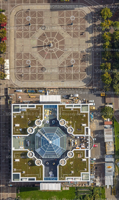 Dortmund231000839 | Luftbild, Rathaus und Friedensplatz, Baustelle und Sanierung, City, Dortmund, Ruhrgebiet, Nordrhein-Westfalen, Deutschland