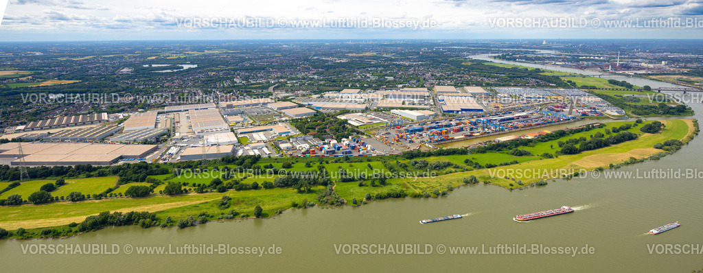 Duisburg240704080-West | Luftbild, Duisburg-West, logport I (Eins) Rheinhausen, duisport mit Automobil-Logistik am Fluss Rhein, Friemersheim, Duisburg, Ruhrgebiet, Nordrhein-Westfalen, Deutschland