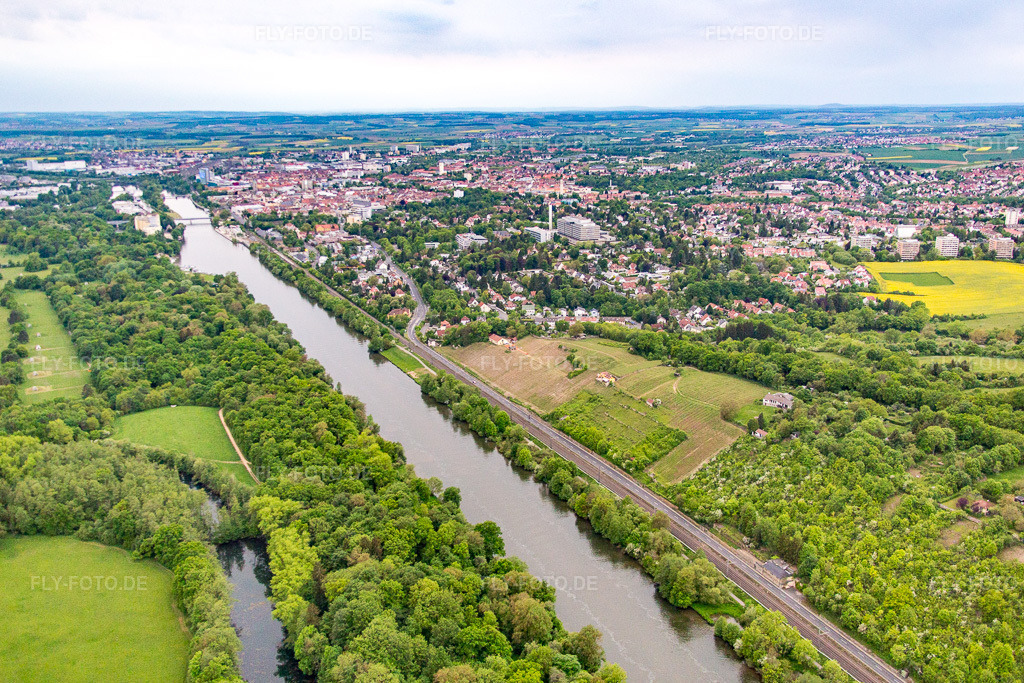 Luftbild: Mainleite und Beerhüterturm in Schweinfurt im Bundesland Bayern in Deutschland. Foto: IMG_079035.jpg vom 14.05.2015 durch Werner Riehm/FLY-FOTO.de