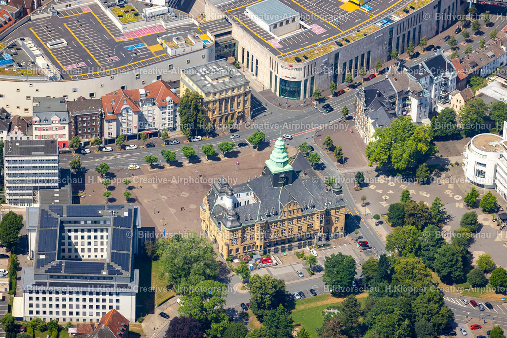Luftbild Recklinghausen-5183 | LuftbildfotografieGebäude der Stadtverwaltung - Rathaus in Recklinghausen im Bundesland Nordrhein-Westfalen, Deutschland - Realisiert mit Pictrs.com