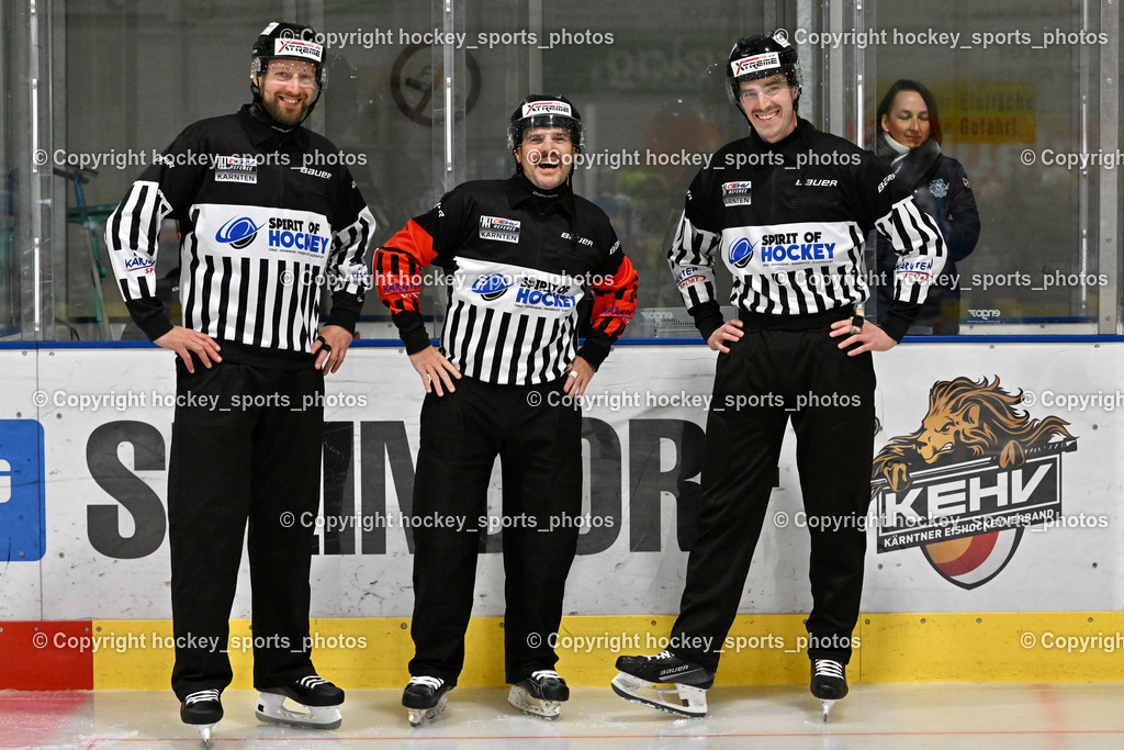 ESC Sparkasse Steindorf vs. LE Kings | Mike David Referee, WIDMANN Florian Referee, Puff Wolfgang Referee, ESC Sparkasse Steindorf vs. LE Kings, ESC Sparkasse Steindorf vs. LE Kings am 01.11.2025 in Steindorf (Ossiachersee Halle), Austria, (Photo by Bernd Stefan)