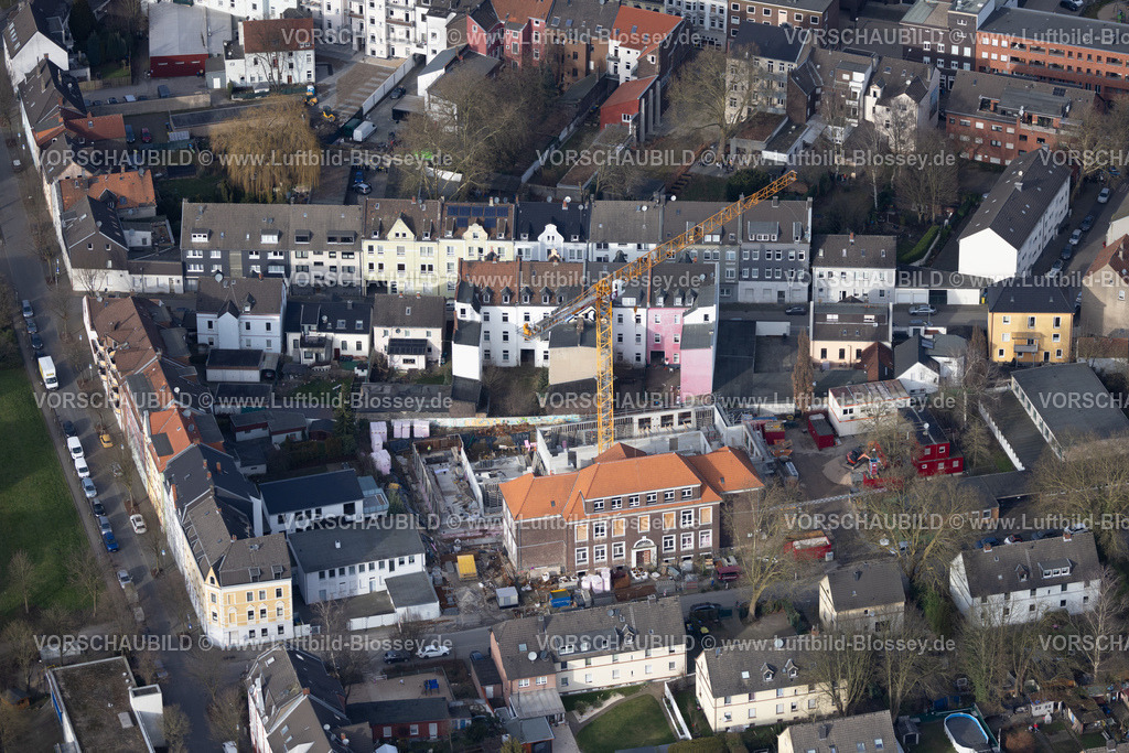 Gelsenkirchen250203073Sued | Luftbild, Baustelle an der Glückaufschule-Ückendorf Stephanstraße, Wohngebiet Breilstraße Ecke Munscheidstraße, Ückendorf, Gelsenkirchen, Ruhrgebiet, Nordrhein-Westfalen, Deutschland