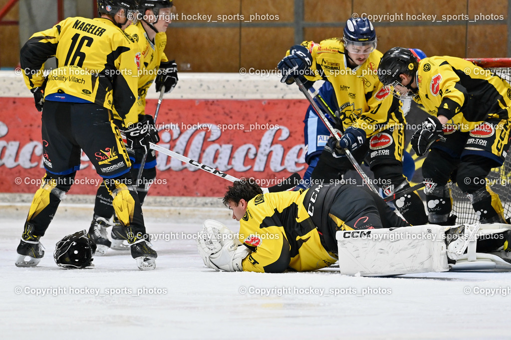 EC Spittal Hornets vs. ESC Steindorf 10.2.2024 | #16 Nageler Daniel, #1 Zauchner Rene, #10 Ortner Philipp, #8 Komar Luca