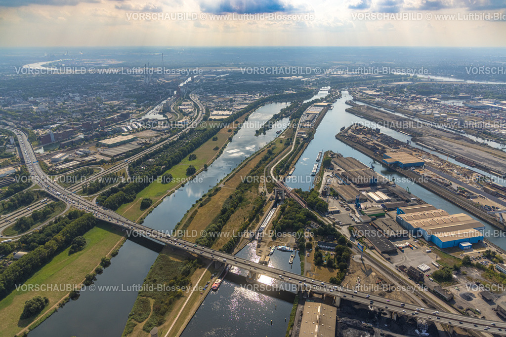Duisburg220804270Rheinniedrigwasser | Luftbild, Duisburger Hafen, DuisPort, bei Niedrigwasser,  Duisburg, Ruhrgebiet, Nordrhein-Westfalen, Deutschland