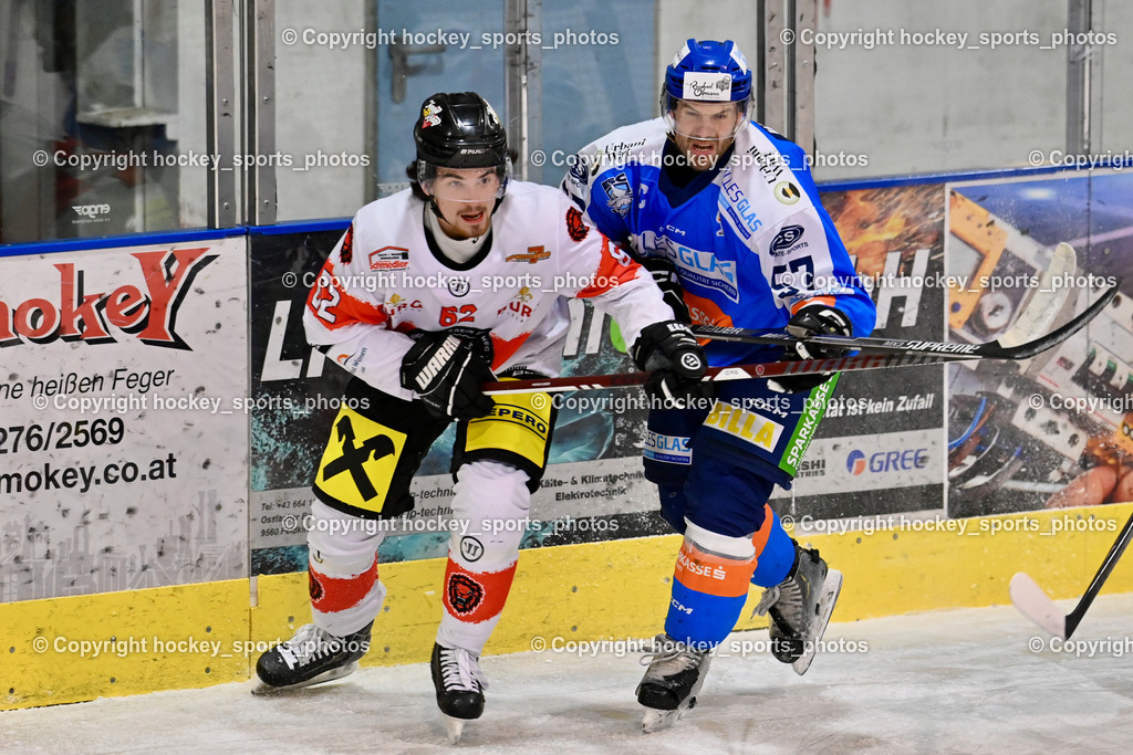 ESC SPARKASSE STEINDORF vs. EV ZELTWEG MURTAL LIONS | #62 Kessler David EV ZELTWEG MURTAL LIONS, #57 Wilfan Franz ESC Steindorf, ESC SPARKASSE STEINDORF vs. EV ZELTWEG MURTAL LIONS, ESC SPARKASSE STEINDORF vs. EV ZELTWEG MURTAL LIONS am 27.12.2025 in Steindorf (Ossiachersee Halle), Austria, (Photo by Bernd Stefan)