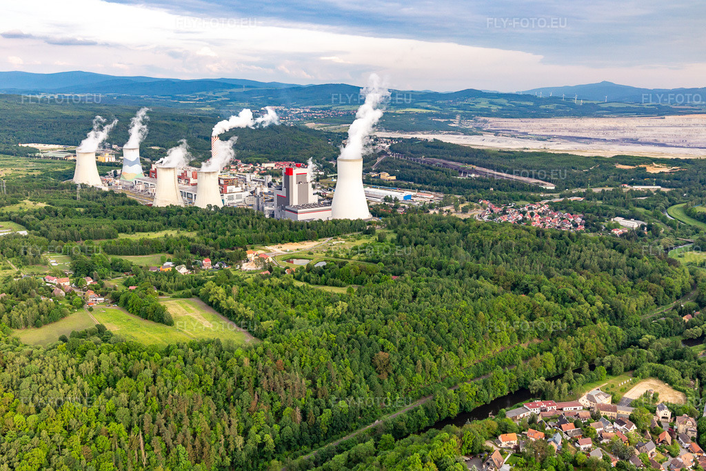 Vue aérienne: Centrale électrique à lignite Turów 