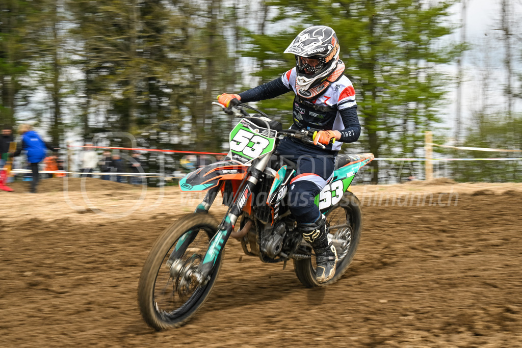 Motocross Schlatt bei Winterthur - 30. April 2023 | #53 Meili Corina aus Homburg (CH) auf KTM in der Kategorie Swiss MX Women Cup am Motocross Schlatt bei Winterthur, 30. April 2023. 
Instagram: @mx_schlatt | @mc_wila | @sam_schweiz
Bild: Sportfotografie Markus Aeschimann | www.markus-aeschimann.ch - Realisiert mit Pictrs.com