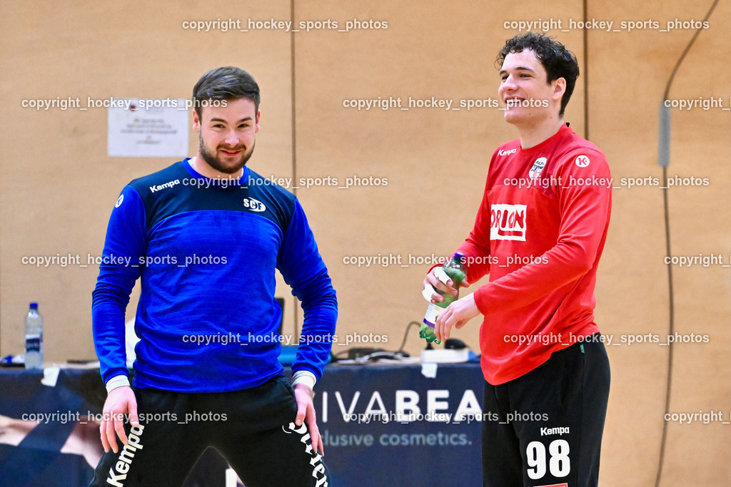 SC Ferlach vs. ALPA HC Hard | #33 STRIEBNIG Florian SC Ferlach, #98 MÖSTL Constantin HC Hard, SC Ferlach vs. ALPA HC Hard, SC Ferlach vs. ALPA HC Hard am 30.04.2024 in Ferlach (Ballspielhalle Ferlach), Austria, (Photo by Bernd Stefan)
