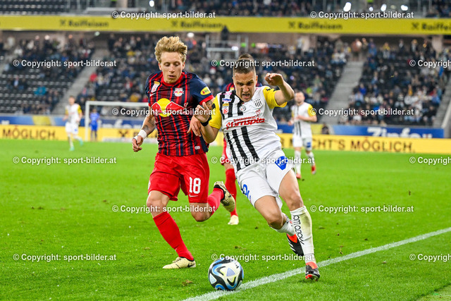AUT, Admiral Bundesliga, LASK Linz vs FC Red Bull Salzburg | 12.04.2024, Raiffeisen Arena Linz, AUT, Admiral Bundesliga, LASK Linz vs FC Red Bull Salzburg, im Bild Branko Jovicic (Lask) vs Mads Bidstrup (RBS)


// Admiral Bundesliga Match between LASK Linz and FC Red Bull Salzburg in Linz, Austria on 2024/04/12
