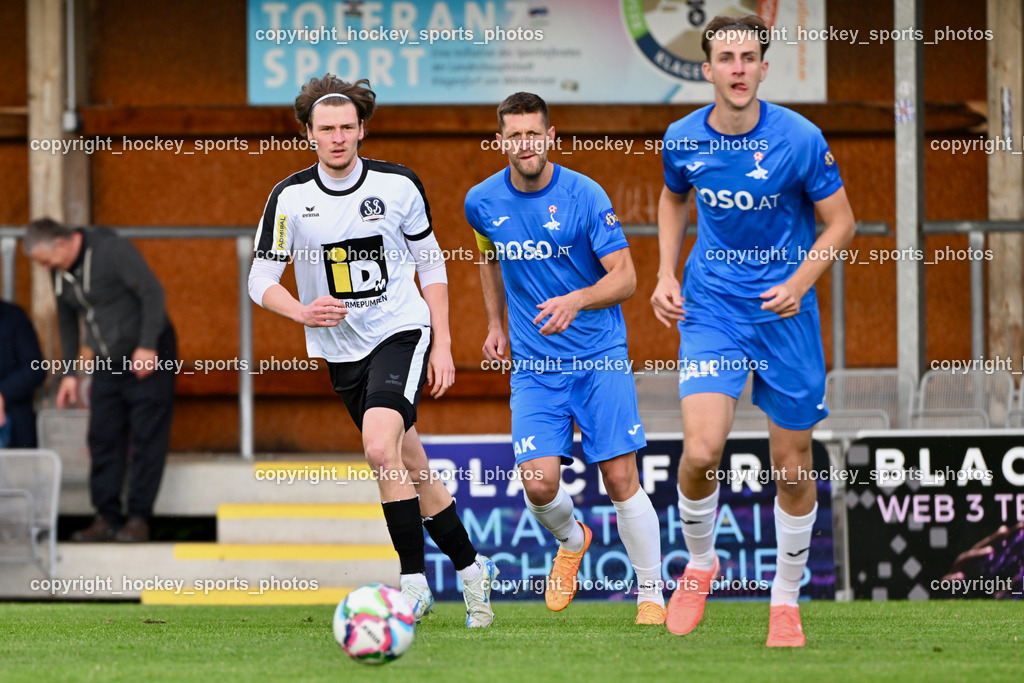 SAK vs. SV Spittal Drau 1921 | #18 Kristijan Jelic SV Spittal, #22 Leo Ejup SAK, #5 Jakob Geister SAK, SAK vs. SV Spittal Drau 1921, SAK vs. SV Spittal Drau 1921 am 23.05.2025 in Klagenfurt (Sportpark Welzenegg), Austria, (Photo by Bernd Stefan)