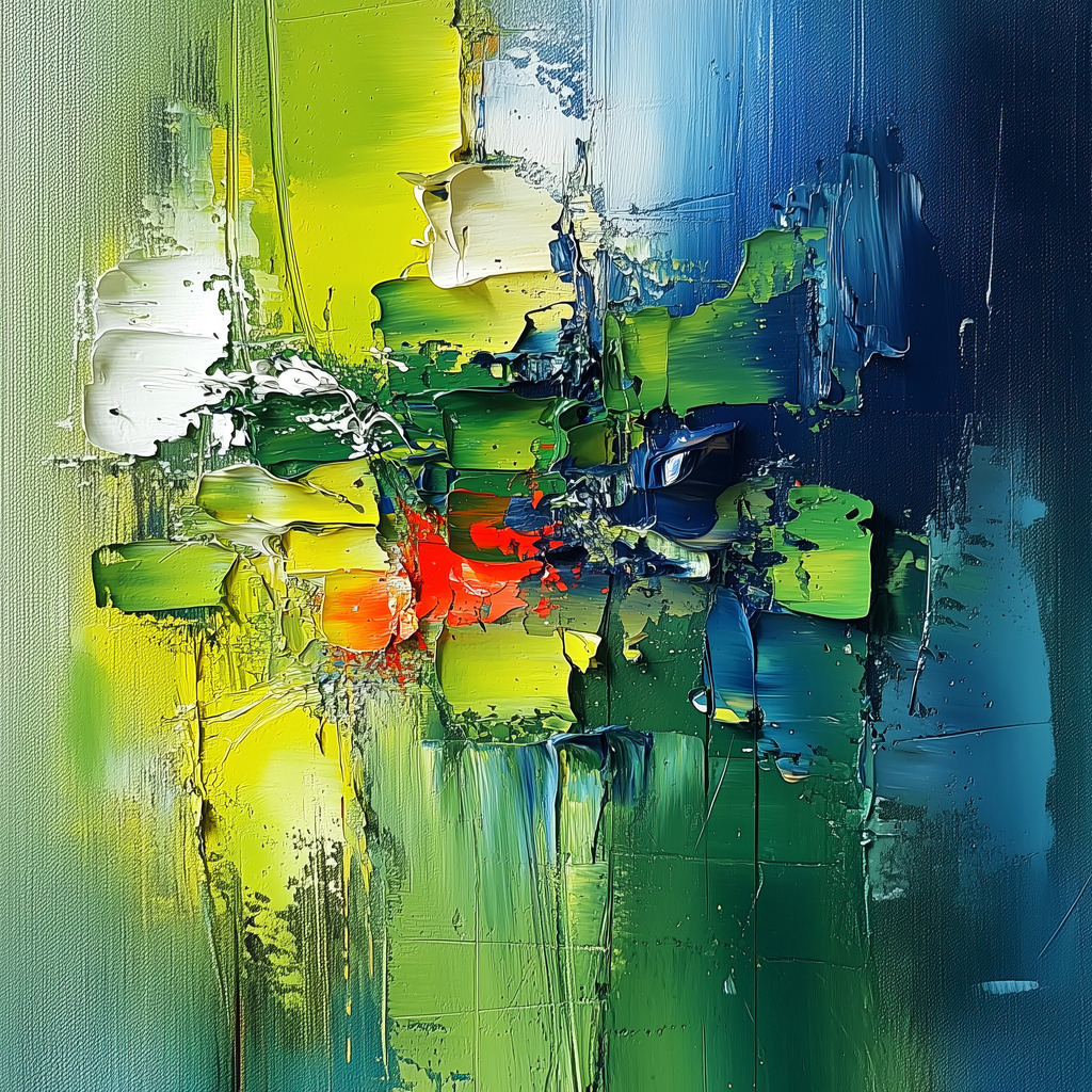 2408002 - Abstrakte Farbkomposition | Modernes Wandbild im Stil eines abstrakten Gemäldes.