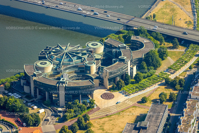 Duesseldorf220700893 | Luftbild, Landtag Nordrhein-Westfalen, Rheinkniebrücke, Hafen, Düsseldorf, Rheinland, Nordrhein-Westfalen, Deutschland