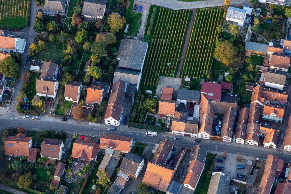 Luftbild: Hauptstr in Göcklingen im Bundesland Rheinland-Pfalz in Deutschland. Foto: IMG_135132.jpg vom 22.10.2022 durch Werner Riehm/FLY-FOTO.de