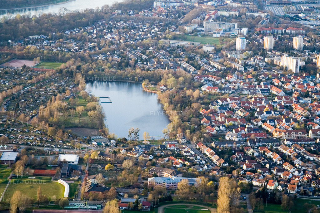 Luftbild: Stollenwörthweier im Ortsteil Niederfeld in Mannheim im Bundesland Baden-Württemberg in Deutschland. Foto: IMG_10138.jpg vom 29.03.2008 durch Werner Riehm/FLY-FOTO.de