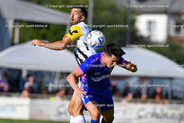 AUT, SK Enns vs Lask Linz, Testspiel, Vorbereitung 2022-23 | 18.06.2022, Enns Arena, AUT, Testspiel Vorbereitung 2022-23, SK Enns vs Lask Linz,  im Bild Luka Curic (Enns) vs Marvin Potzmann (Lask)

// Test Match, New Season 2022-23 SK Enns vs Lask Linz in Enns, Austria on 2022/06/18