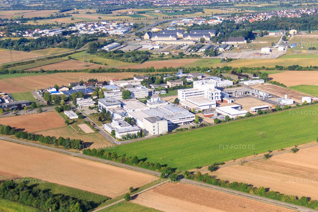 Luftbild: Industriegebiet Otto-Hahn-Straße mit Corden Pharma GmbH in Plankstadt im Bundesland Baden-Württemberg in Deutschland. Foto: IMG_52195.jpg vom 19.08.2012 durch Werner Riehm/FLY-FOTO.deFacilities Network | Our cGMP Facilities | CordenPharma