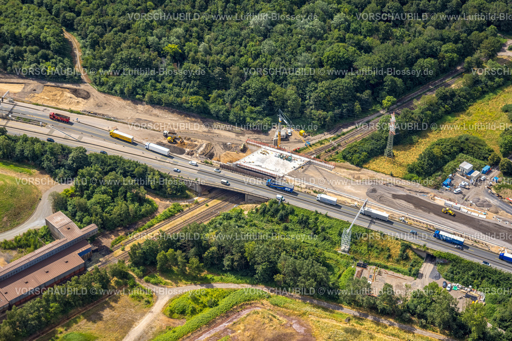 Duisburg230707307 | Luftbild, Baustelle Teilstück der Autobahn A40 an der Rheinbrücke Neuenkamp, Kaßlerfeld, Duisburg, Ruhrgebiet, Nordrhein-Westfalen, Deutschland