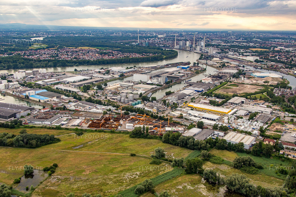 Luftbild: Rheinauhafen im Ortsteil Rheinau in Mannheim im Bundesland Baden-Württemberg in Deutschland. Foto: IMG_090945.jpg vom 04.07.2016 durch Werner Riehm/FLY-FOTO.de