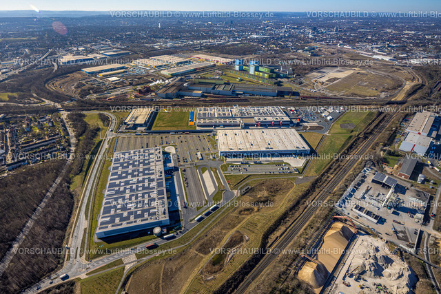 Dortmund250300092 | Luftbild, Logistik Zentrum mit Blick auf Dortmund, Westfalenhütte Gewerbegebiet, Hoesch Areal, Borsigplatz, Dortmund, Ruhrgebiet, Nordrhein-Westfalen, Deutschland