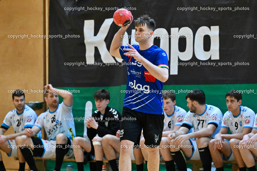 SC Ferlach vs. HSG Bärnbach/Köflach 30.3.2024 | #35 JURANIC Jura Egon SC Ferlach, SC Ferlach vs. HSG Bärnbach/Köflach 30.3.2024, SC Ferlach vs. HSG Bärnbach/Köflach am 30.03.2024 in Ferlach (Ballspielhalle Ferlach), Austria, (Photo by Bernd Stefan)