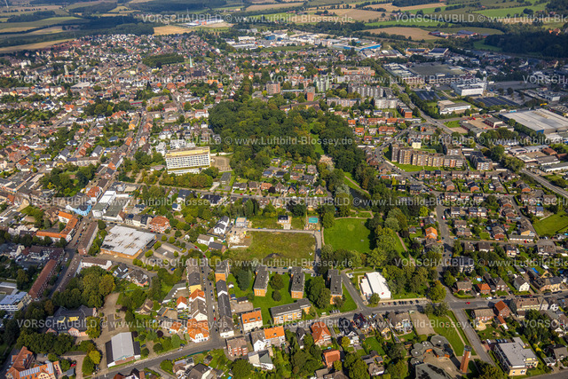 Hamm230900132 | Luftbild, Baustelle am Hallohpark, St. Barbara-Klinik Urologie und Parkquartier Hövel, Waldstück Hallohpark, Bockum-Hövel, Hamm, Ruhrgebiet, Nordrhein-Westfalen, Deutschland