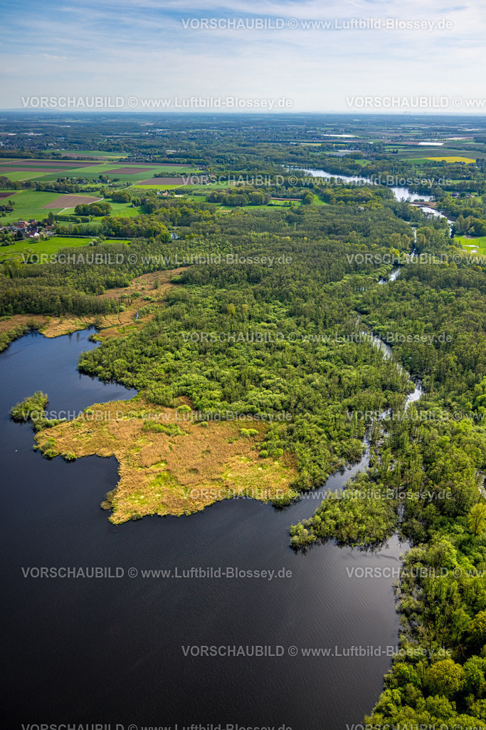 Nettetal240402912KrickenbeckerSeen | Luftbild, Waldgebiet zwischen Fluss Nette und Kleine Renne, Uferbereich Krickenbecker See und Fernsicht, Hombergen, Nettetal, Niederrhein, Nordrhein-Westfalen, Deutschland