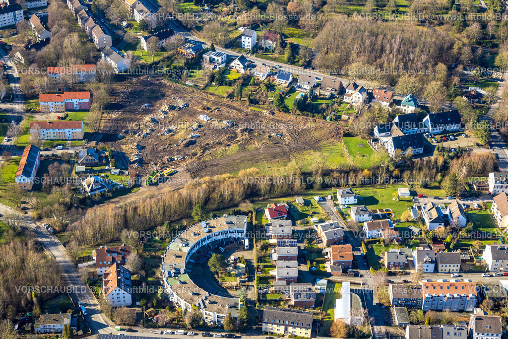 Dortmund230200808 | Luftbild, Wohnsiedlung und halbrundes Wohnhaus, Am Spörkel, Hotel Lennhof, Baugelände, Menglinghausen, Dortmund, Ruhrgebiet, Nordrhein-Westfalen, Deutschland