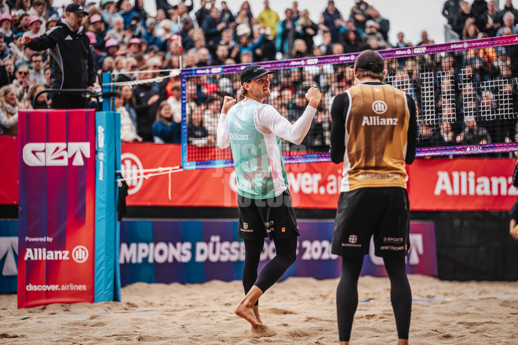 Beachvolleyball | Männer | Allianz German Beach Tour 2026 | Tourstop Düsseldorf | 17.05.2026 | Paul Henning jubelt