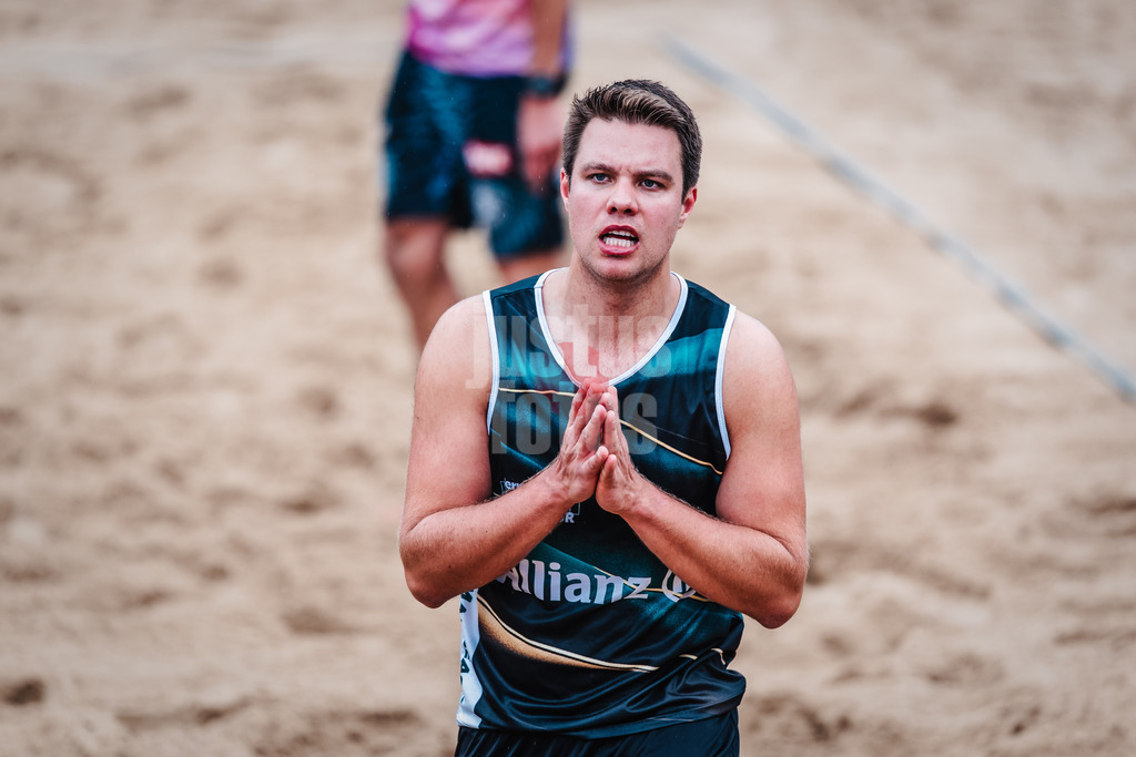 Beachvolleyball | Männer | Allianz German Beach Tour 2025 | Tourstop Hamburg | 29.05.2025 | Jonas Kaminski ärgert sich