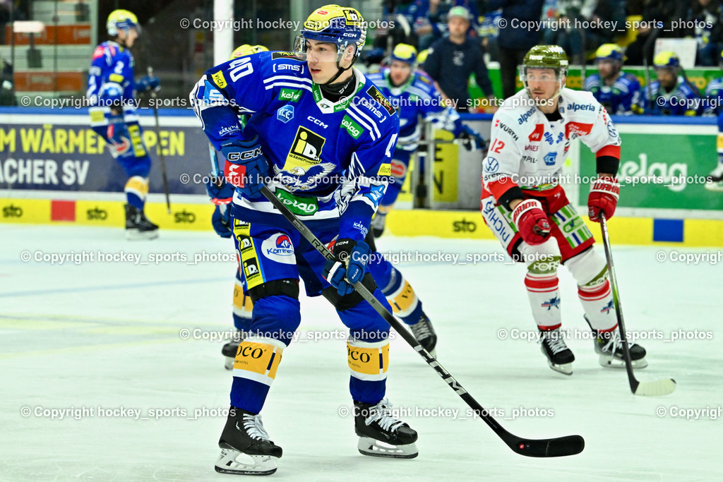 EC VSV vs. HC Bozen 16.2.2024 | #40 WALLENTA Elias, EC VSV vs. HC Bozen 16.2.2024, EC VSV vs. HC Bozen 16.2.2024 am 16.02.2024 in Villach (Stadthalle Villach), Austria, (Photo by Bernd Stefan)