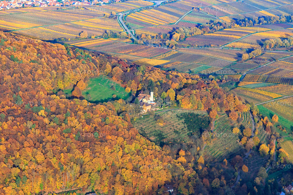 Luftbild: Slevogthof in Leinsweiler im Bundesland Rheinland-Pfalz in Deutschland. Foto: IMG_085162.jpg vom 08.11.2015 durch Werner Riehm/FLY-FOTO.de