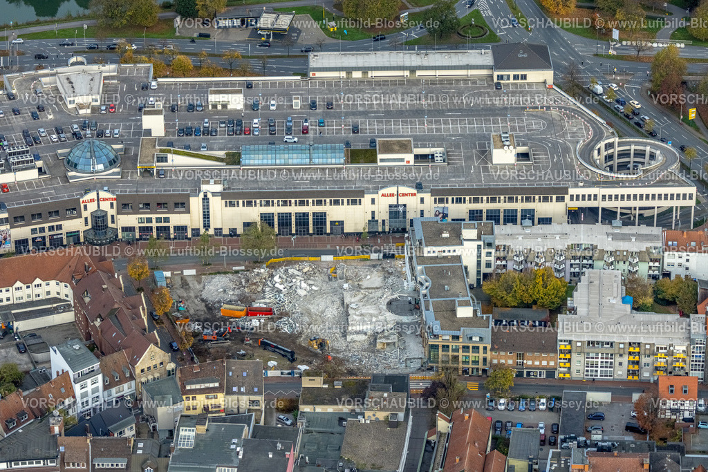 Hamm221012077 | Luftbild, Allee-Center, Einkaufszentrum, Baustelle mit Abriss Ritterpassage, Mitte, Hamm, Ruhrgebiet, Nordrhein-Westfalen, Deutschland