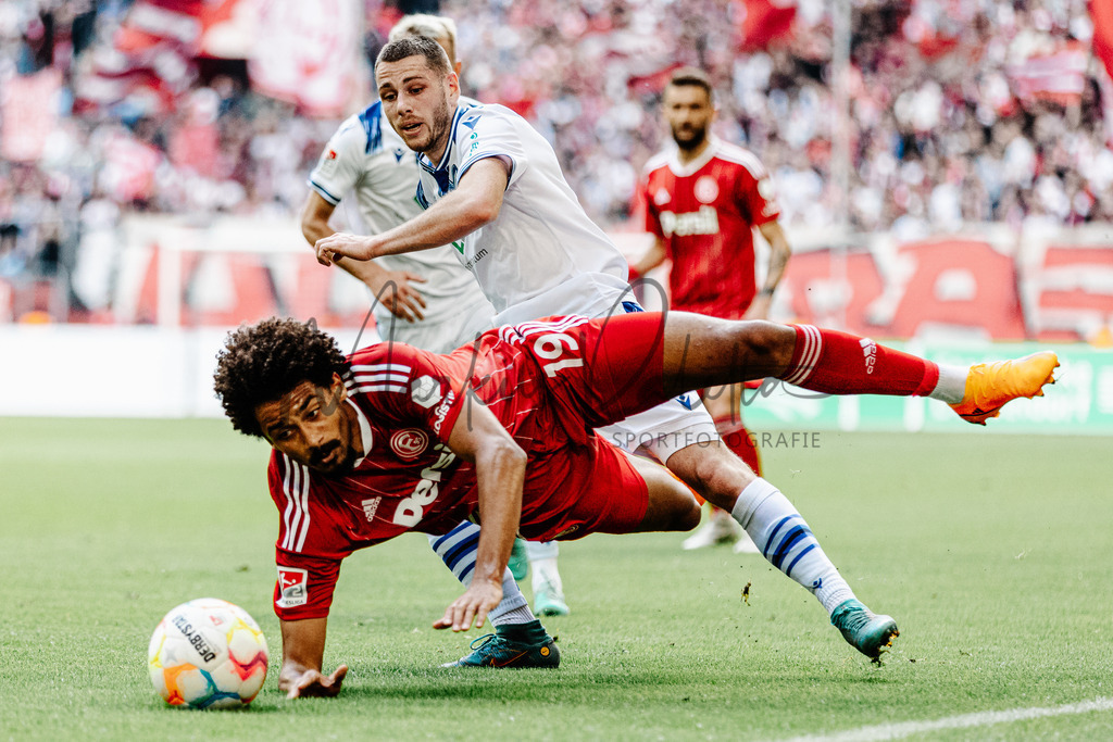 Fortuna Düsseldorf vs. Karlsruher SC | Düsseldorf, 30.04.2023: 2. Bundesliga, 30. Spieltag, Fortuna Düsseldorf gegen Karlsruher SC in der Merkur Arena in Düsseldorf. Foto: sportfotografie.ms | Markus Paletta - Realisiert mit Pictrs.com
