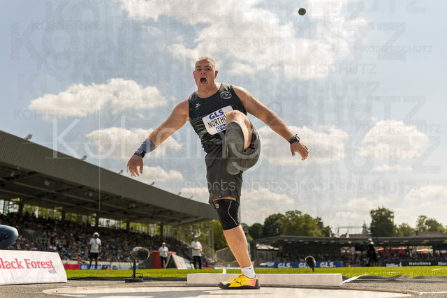 Deutsche Leichtathletik-Meisterschaften; Bochum-Wattenscheid, 25.07.2026 | Timo Northoff (LG Bünde-Löhne), Kugelstossen; Deutsche Leichtathletik-Meisterschaften am 25.07.2026 im Lorheide-Stadion, Bochum-Wattenscheid (Nordrhein-Westfalen).