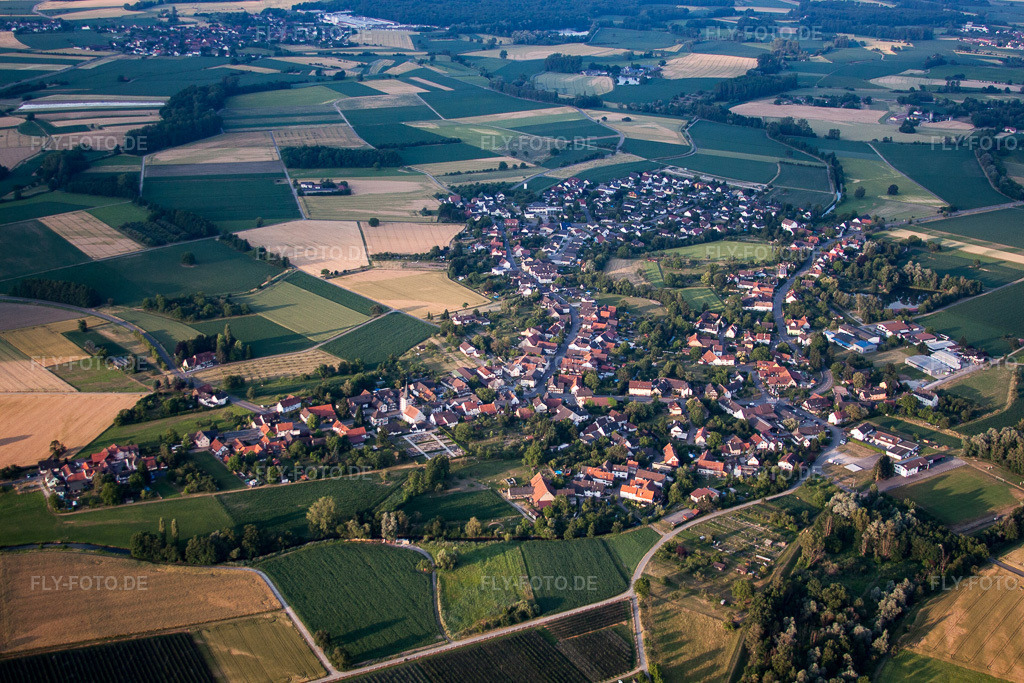 Luftbild: Ortsansicht von Norden im Ortsteil Diersheim in Rheinau im Bundesland Baden-Württemberg in Deutschland. Foto: IMG_68047.jpg vom 19.06.2014 durch Werner Riehm/FLY-FOTO.de