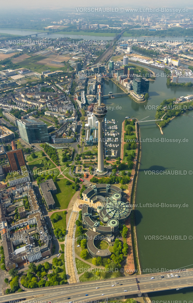 Duesseldorf240500894 | Luftbild, Rheinturm und NRW Landtag Nordrhein-Westfalen, hinten der Medienhafen und Bürozentrum Erftstraße, Hafen, Düsseldorf, Rheinland, Nordrhein-Westfalen, Deutschland
