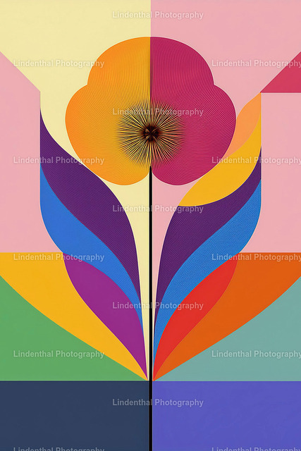 Bauhaus Style - Flower | Lindenthal.ART - Fotografie und Kunstdrucke auf verschiedenen Medien für dein Zuhause, Büro oder Praxis. Natur und Landschaftsbilder oder Digital ART mit harmonischen Farben und Motiven. - Realisiert mit Pictrs.com