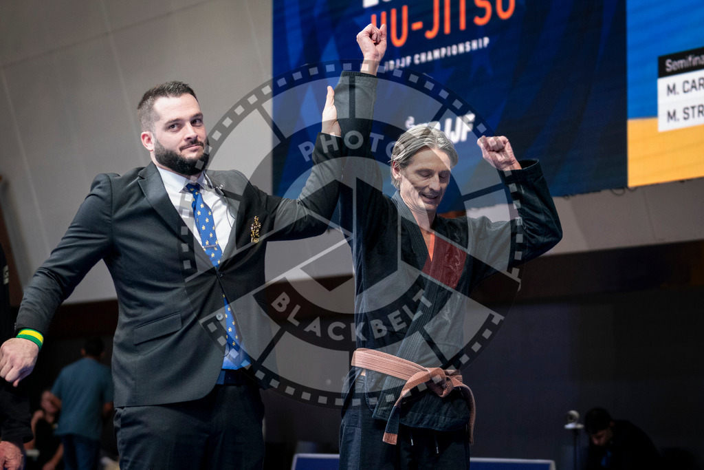 20240126PBB1647 | Fighters compete during the Brazilian Jiu-Jitsu European Championship of the IBJJF in Paris, France, on January 26, 2024.