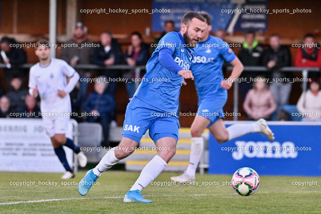 SAK vs. ATUS Velden 19.4.2024 | #23 Kristian Sredojevic SAK, SAK vs. ATUS Velden 19.4.2024, SAK vs. ATUS Velden am 19.04.2024 in Klagenfurt (Sportpark Welzenegg), Austria, (Photo by Bernd Stefan)