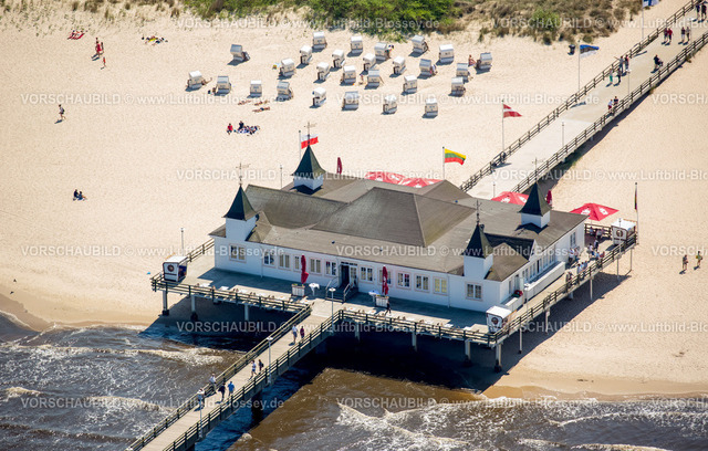 Usedom16062080Ahlbeck | Seebad Ahlbeck, Seebrücke Ahlbeck, Strand von Heringsdorf, Insel Usedom,  Heringsdorf, Ostsee, Mecklenburg-Vorpommern, Deutschland