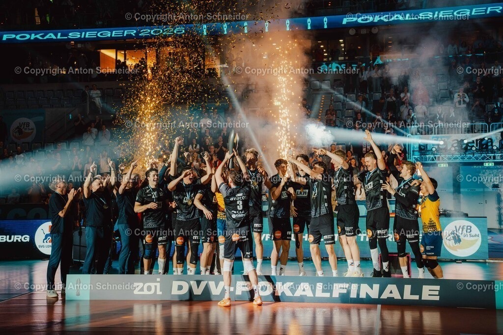 Vollyballpokalfinale 25/26 Mannheim | Zoi DVV Pokalfinale am 28.02.2026 in Mannheim I VfB Suhl LOTTO Thüringen - Allianz MTV Stuttgart I VfB Friedrichshafen - SVG Lüneburg - Realisiert mit Pictrs.com