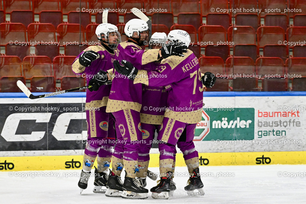 EC Kellerberg vs. EC Arnoldstein | Jubel EC Kellerberg Mannschaft, EC Kellerberg vs. EC Arnoldstein, EC Kellerberg vs. EC Arnoldstein am 31.01.2025 in Villach (Stadthalle Villach), Austria, (Photo by Bernd Stefan)