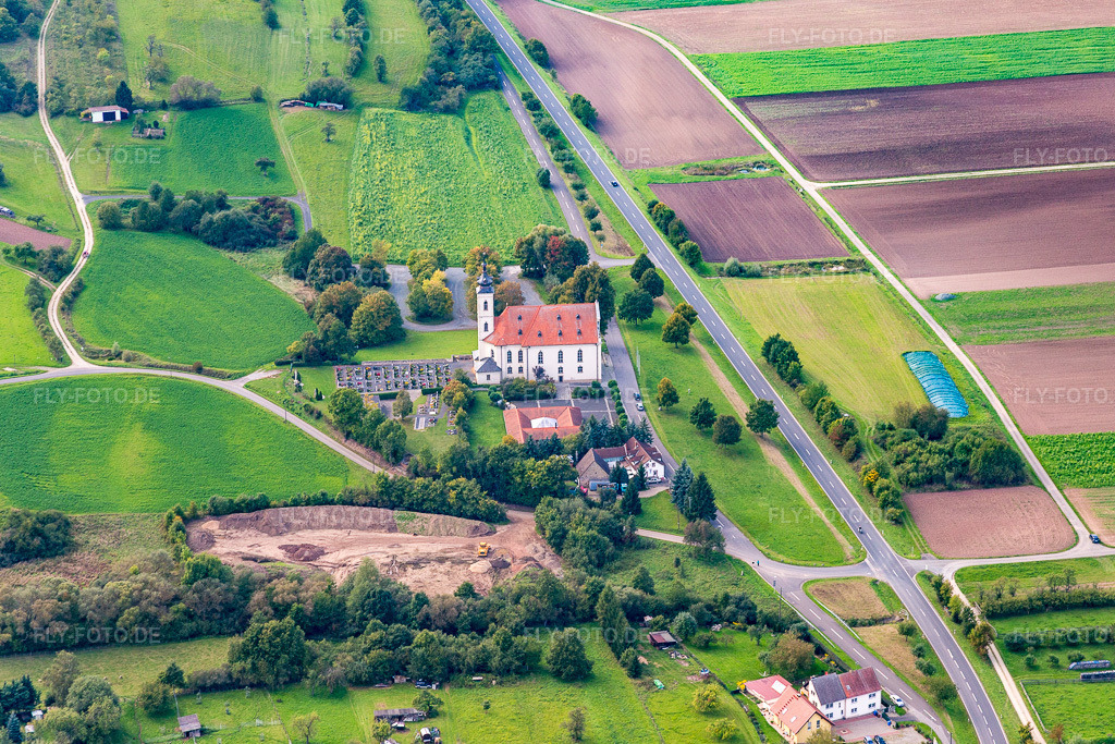 Luftbild: Wallfahrtskirche Maria Limbach im Ortsteil Limbach in Eltmann im Bundesland Bayern in Deutschland. Foto: IMG_073827.jpg vom 27.09.2014 durch Werner Riehm/FLY-FOTO.de