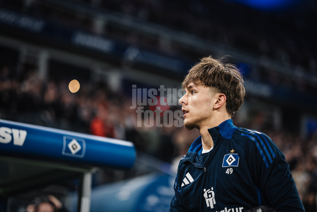 Fußball | Männer | Saison 2024/2025 | 2. Fußball-Bundesliga | 25. Spieltag | Hamburger SV vs. Fortuna Düsseldorf | 08.03.2025 | Otto Emerson Stange (#49, HSV)