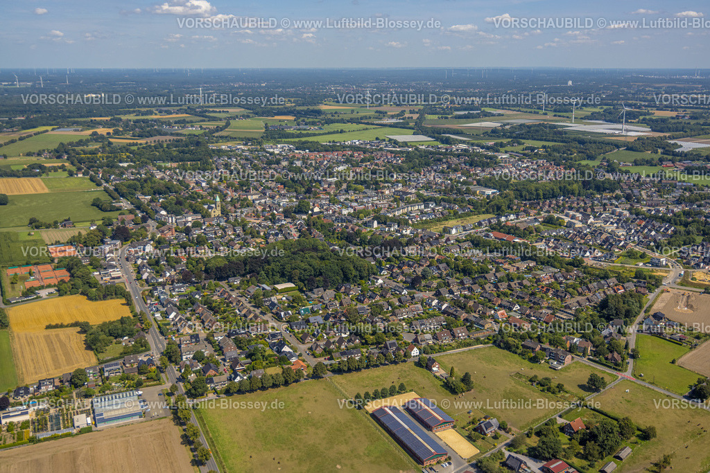 Bottrop250801691Kirchhellen | Luftbild, Wohngebiet Ortsansicht Kirchhellen, Bottrop, Ruhrgebiet, Nordrhein-Westfalen, Deutschland