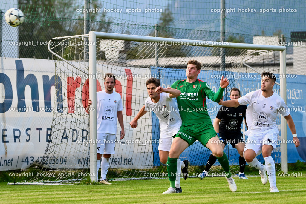 FC ASKÖ Gmünd vs. Union Matrei  | #8 Domenik Steiner FC Gmünd, #5 Benedikt Wibmer Matrei, #30 Manuel Hanser  Matrei, FC ASKÖ Gmünd vs. Union Matrei , FC ASKÖ Gmünd vs. Union Matrei  am 21.09.2024 in Gmünd (Sportplatz Gmünd), Austria, (Photo by Bernd Stefan)