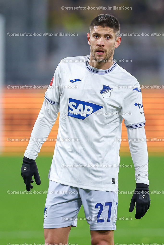 BVB15122402247 | 15.12.2024, Fußball, Borussia Dortmund - TSG 1899 Hoffenheim, 1. Fußball Bundesliga, 14. Spieltag, Signal Iduna Park, Saison 2024 2025: Andrej Kramaric (Hoffenheim #27)DFB regulations prohibit any use of photographs as image sequences and or quasi-video.