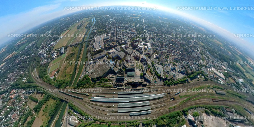 Hamm20220712_BahnhofCity | Luftbild, 360 Gradaufnahme,Hammer Hauptbahnhof mit Gleisen und ICE-Zugtrennung,,fisheye, Froschaugenbild,  Erdkugel, Mitte, Hamm, Ruhrgebiet, Nordrhein-Westfalen, Deutschland