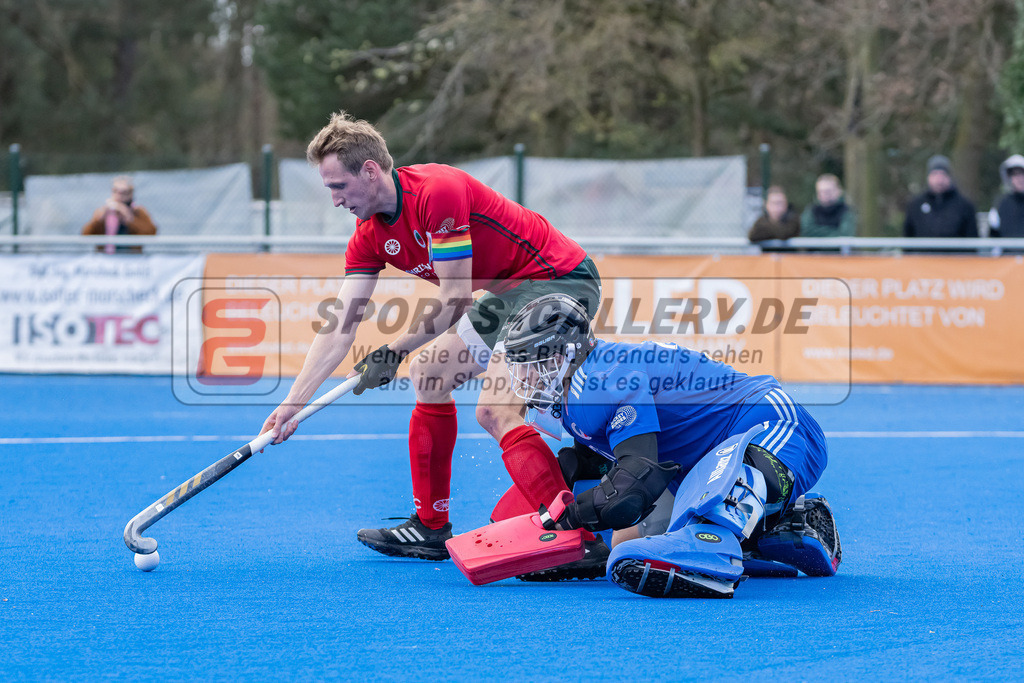 HK_20240323_109993 | 1. Bundesliga Hockey Herren Crefelder HTC - Mannheimer HC am 23.3.2024 Crefelder HTC  Hüttenallee, Krefeld , Niklas Wellen ( Crefelder HTC 10 ) , Adrian Rafi Torwart ( Mannheimer HC #21 )